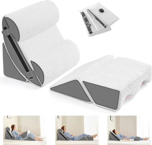 Six Piece Orthopedic Bed Wedge Pillow Set Memory Foam Pain Relief