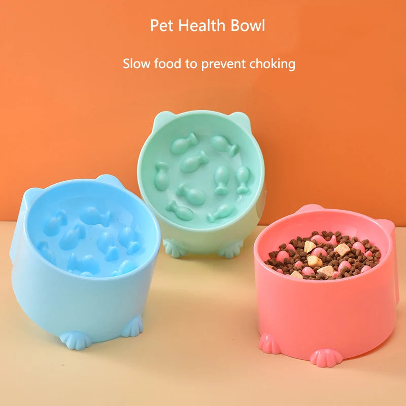 Cat Slow Feeder Bowl Anti-Choking Design For Cats And Dogs