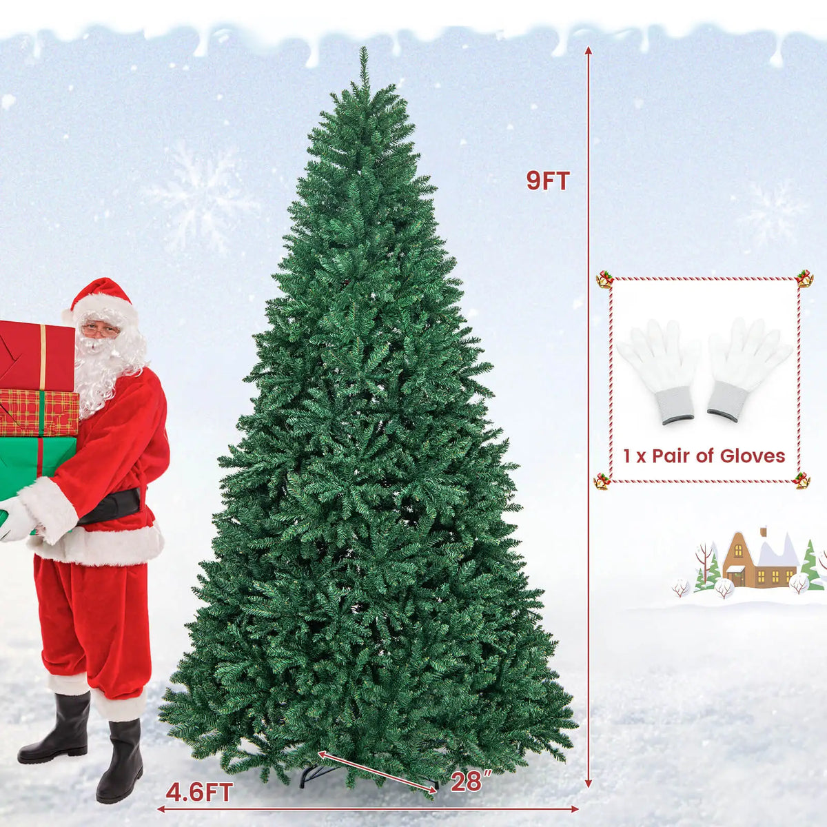 LIFEZEAL Artificial Christmas Tree With Lush Full Fir Branches