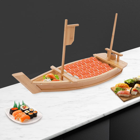 Bamboo Sushi Boat Tray For Parties And Entertaining