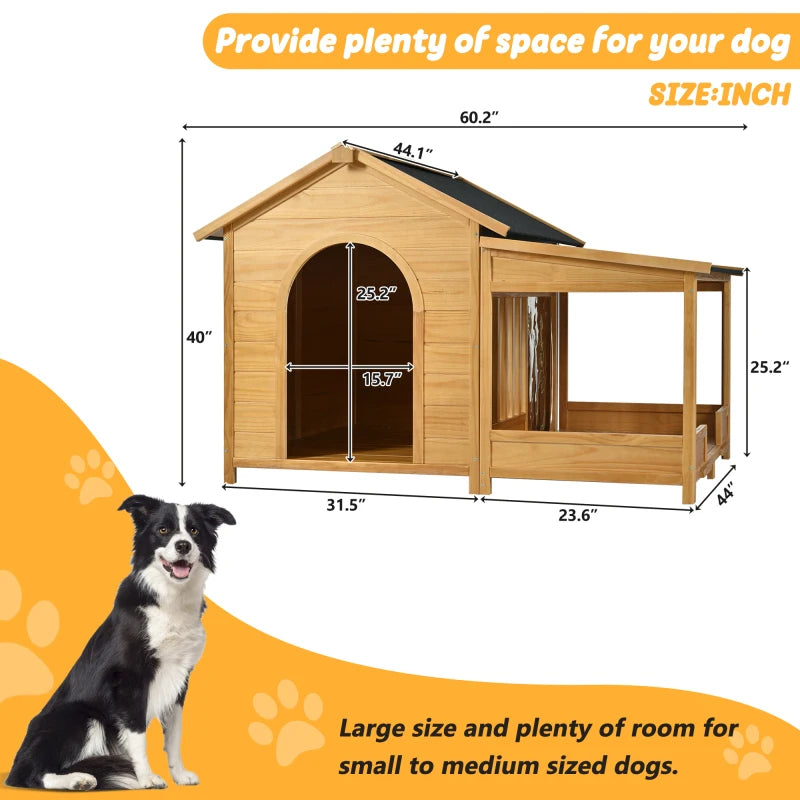Natural Outdoor Insulated Dog House For Medium And Large Dogs