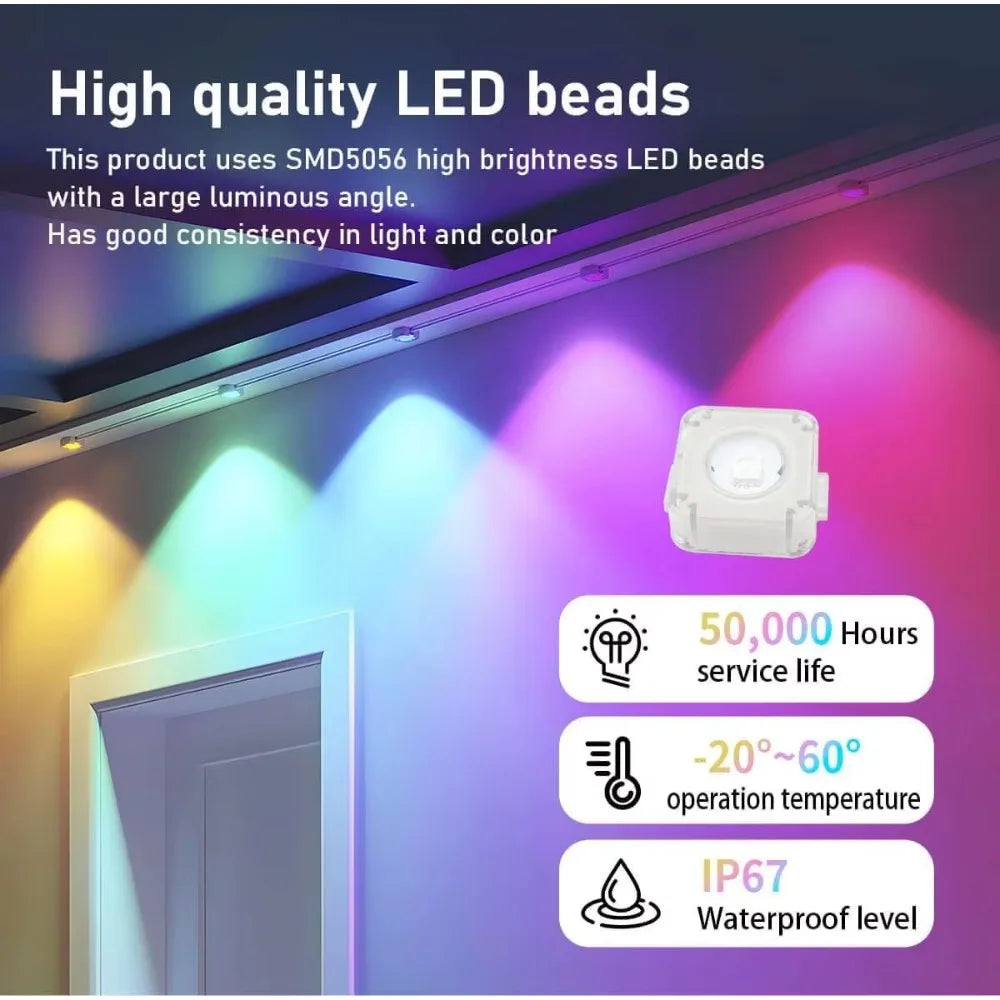 Mimirgb Waterproof Led Eave String Lights With Remote App Control