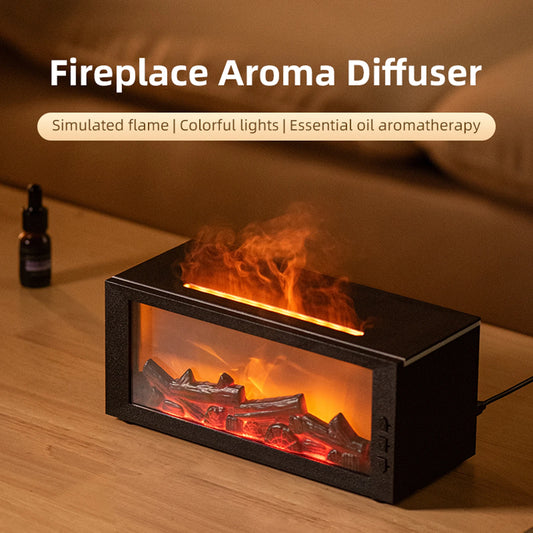 7-Color Flame Air Diffuser Humidifier Aroma Diffuser With Timer