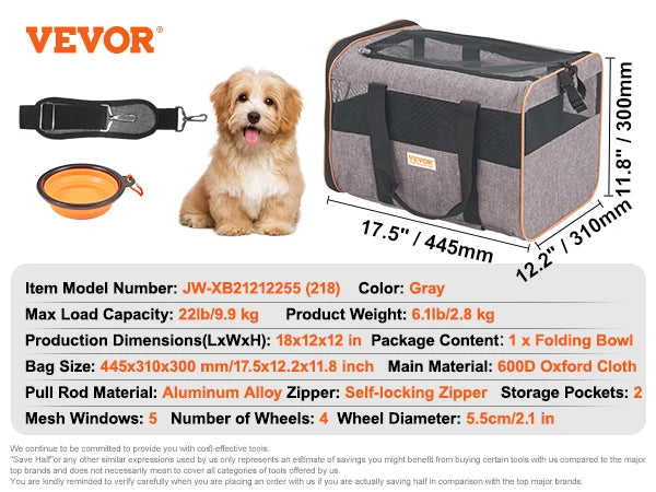 Breathable Cat Carrier Backpack With Wheels Telescopic Handle For Travel