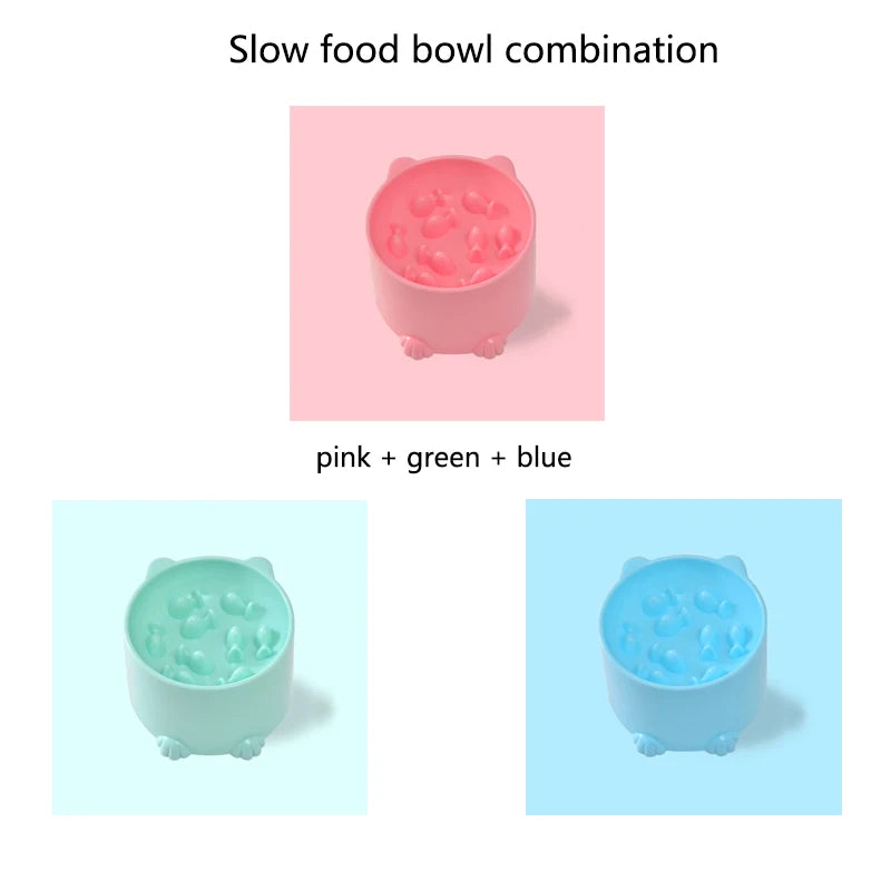 Cat Slow Feeder Bowl Anti-Choking Design For Cats And Dogs