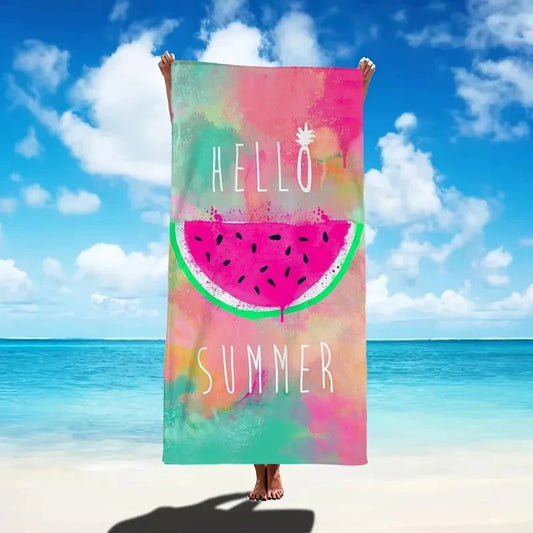 Summer Watermelon Pattern Quick Dry Microfiber Beach Towel For Travel