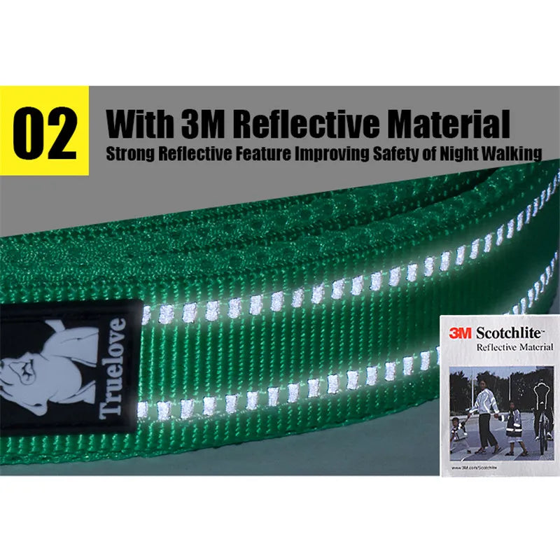 TRUELOVE Reflective Nylon Mesh Padded Dog Leash For Walking