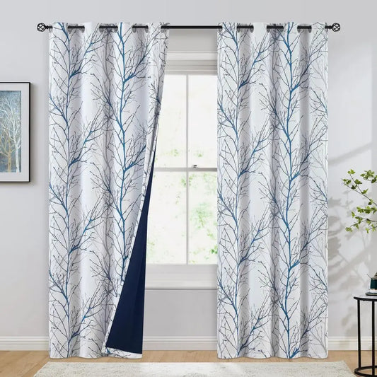 100 Blackout Curtains With Tree Pattern For Bedroom