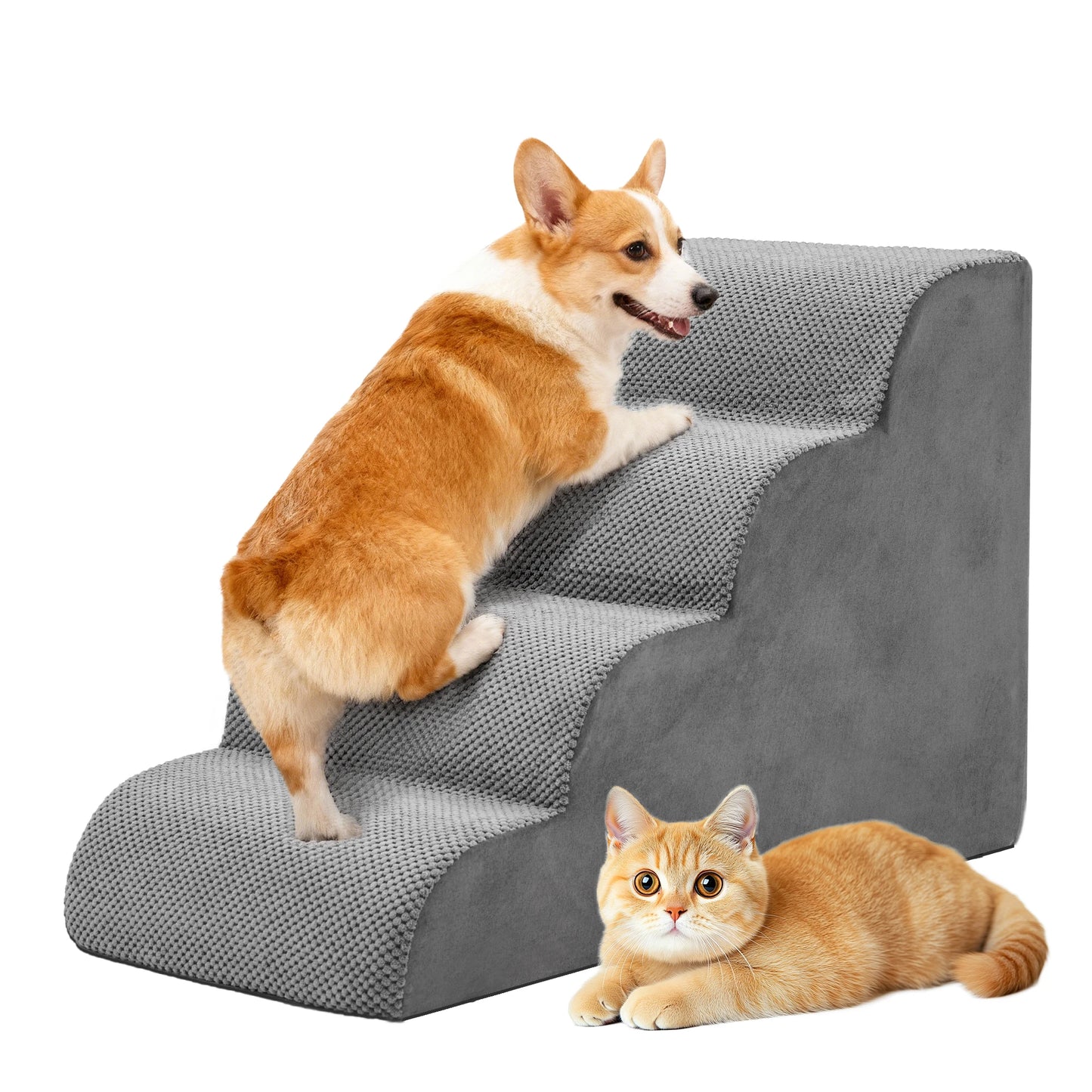 Curved High Density Foam Dog Stairs Ramp for Small Dogs