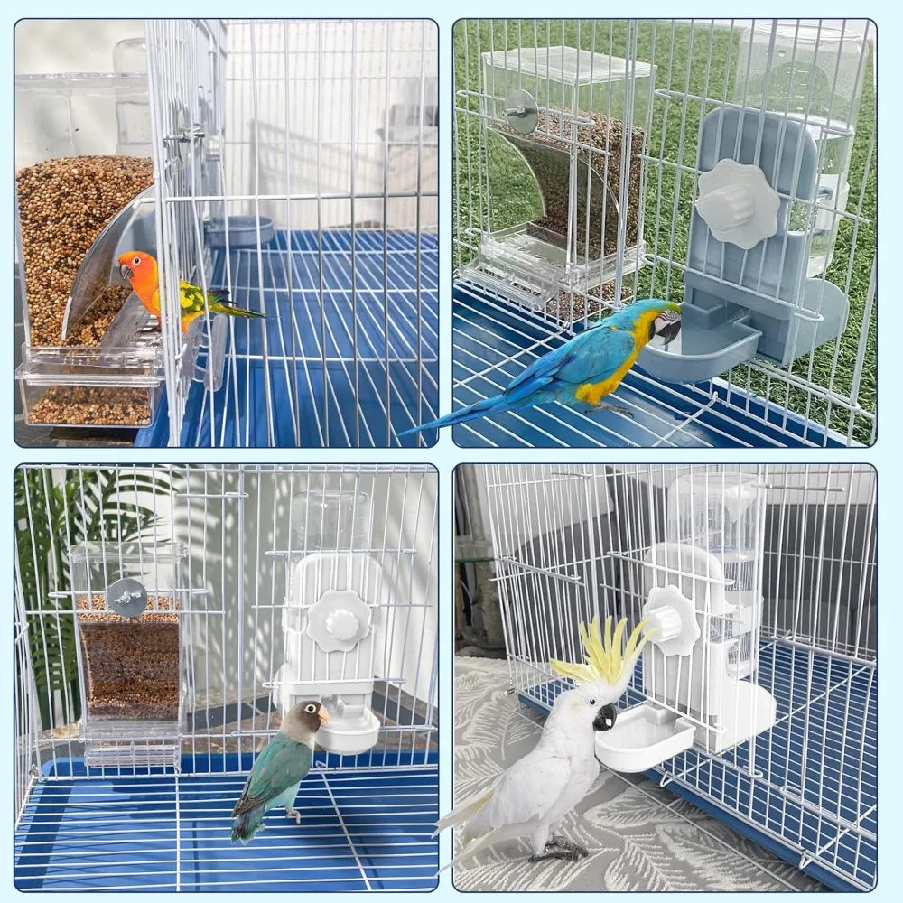 XIUWO No Mess Bird Feeder And Water Dispenser For Parakeets