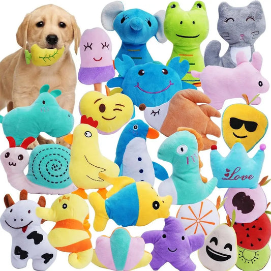 26 Pack Dog Squeaky Toys Set With Varied Animals Fun