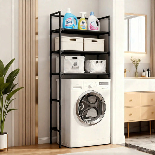 Three-Layer Bathroom And Laundry Shelf For Washing Machine And Toilet