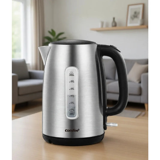 Stainless Steel Electric Kettle Featuring Auto Shut Off Protection