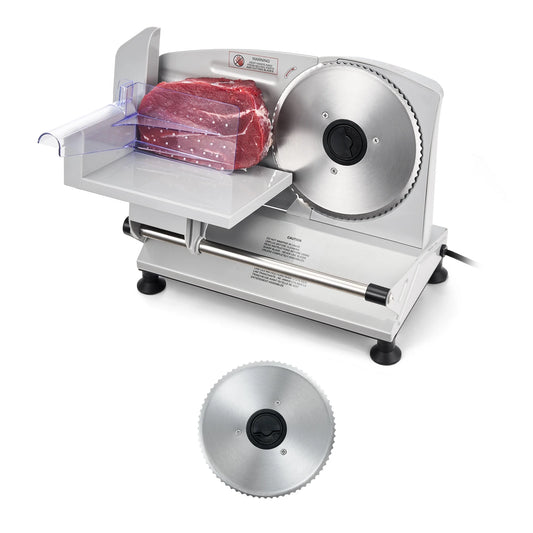 SucceBuy Electric Meat Slicer With Adjustable Thickness And Dual Blades