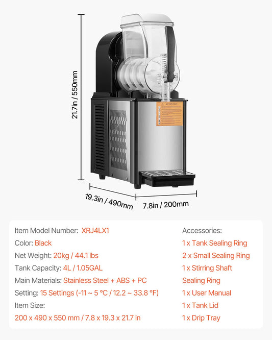 SucceBuy Commercial Slushy Machine With Stainless Steel Tanks For Margaritas