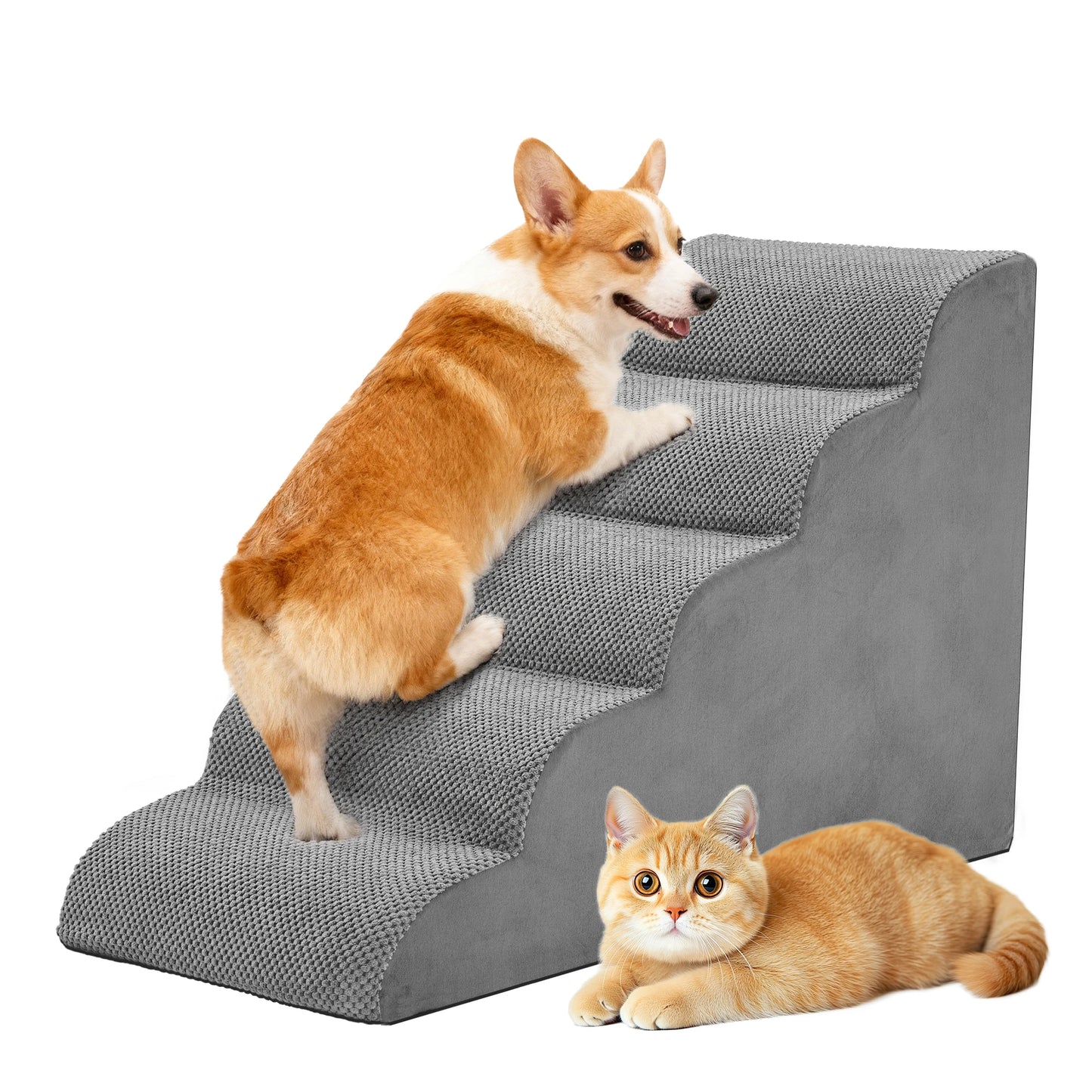 Curved High Density Foam Dog Stairs Ramp for Small Dogs