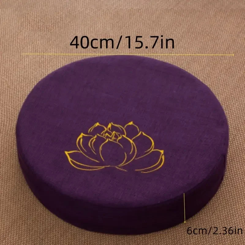 Meditation Cushion With Linen Texture Backrest Pillow Washable