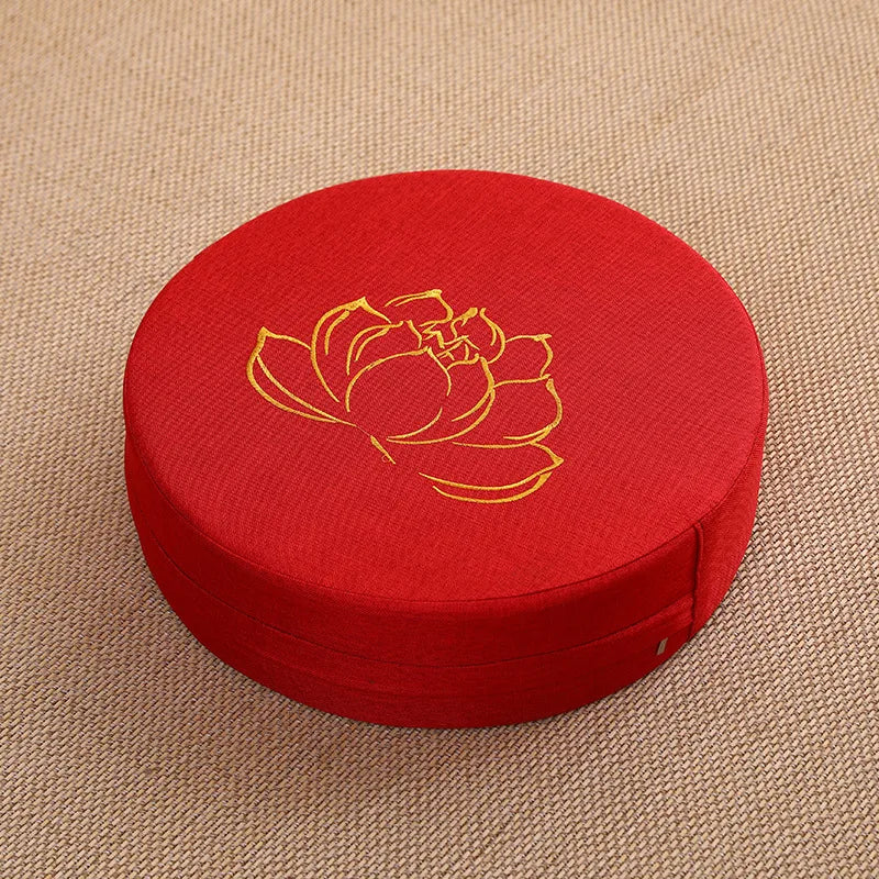 Meditation Cushion With Linen Texture Backrest Pillow Washable