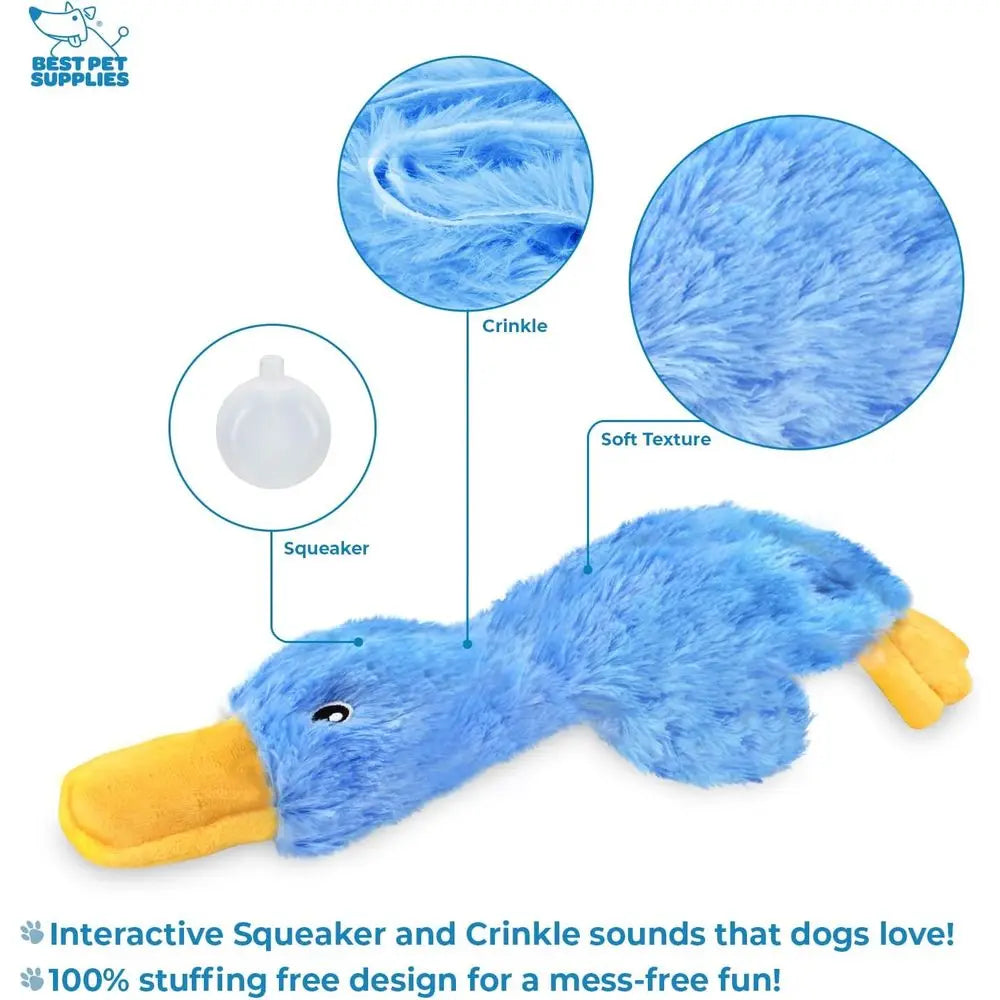 Interactive Squeaky Crinkle Duck Chew Toy For All Dogs