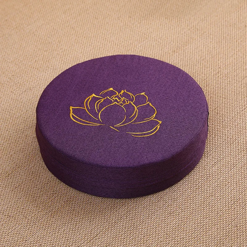 Meditation Cushion With Linen Texture Backrest Pillow Washable