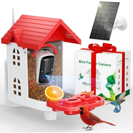 XMSJ Bird Feeder With Camera AI Species Identification Solar Powered