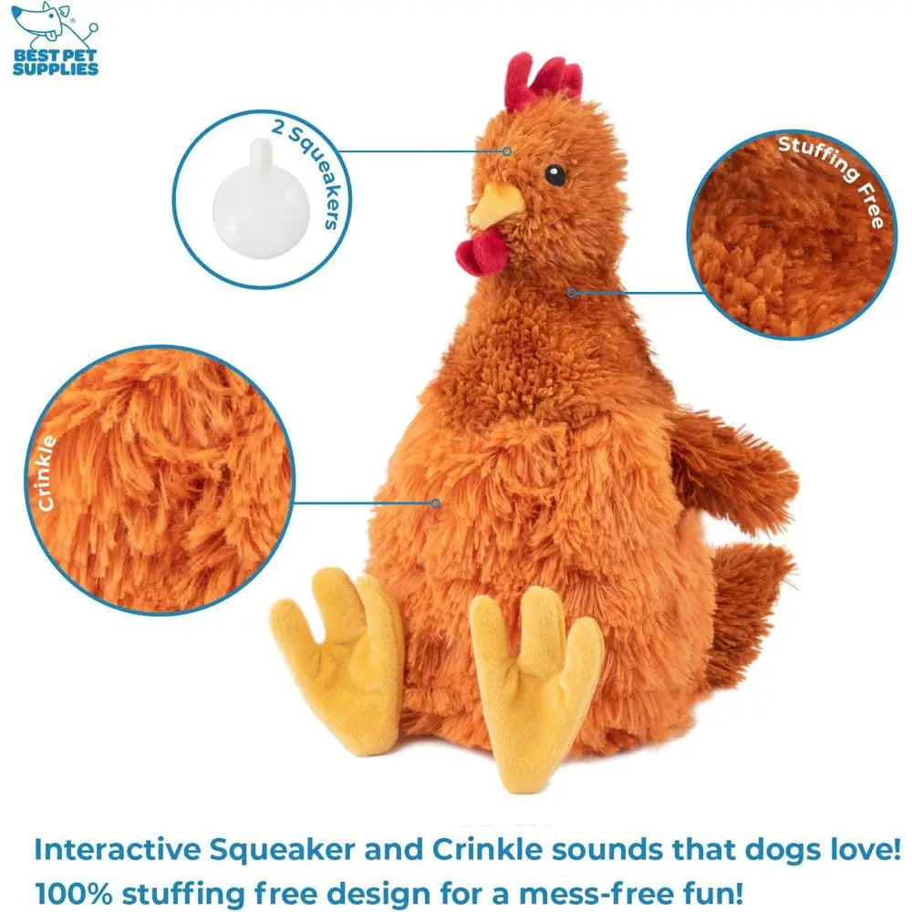 Interactive Crinkle Chicken Dog Chew Toy for All Dogs