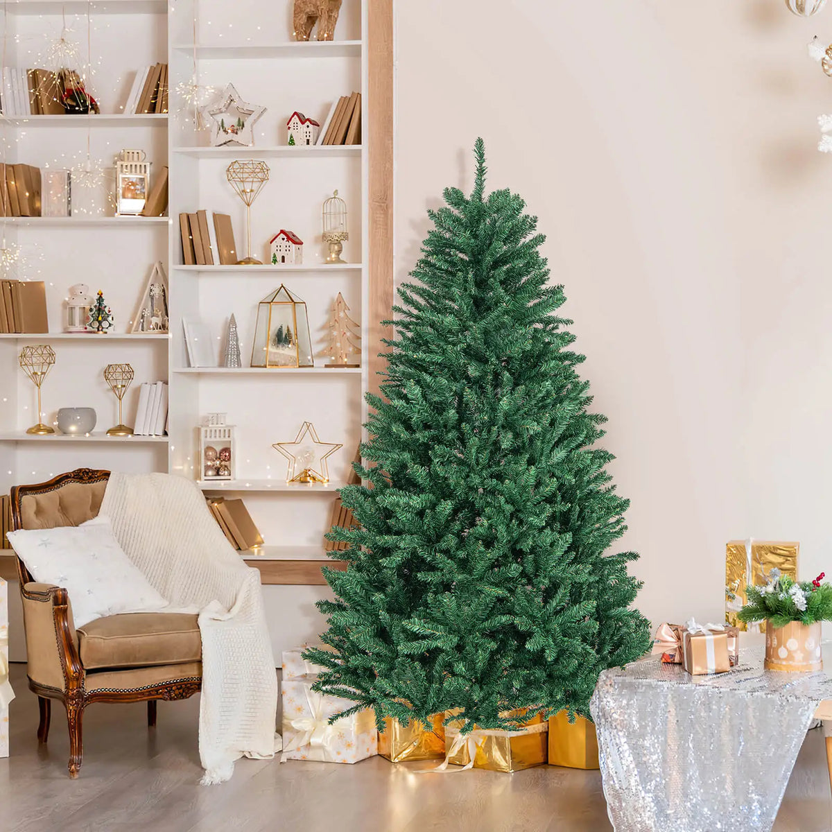 LIFEZEAL Artificial Christmas Tree With Lush Full Fir Branches