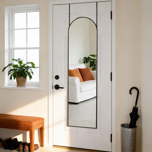 JHK Full Length Wall Mirror With Stand Aluminum Frame