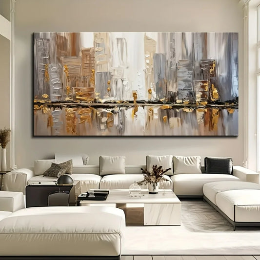 Modern Abstract Oil Painting In Elegant Art Deco Style