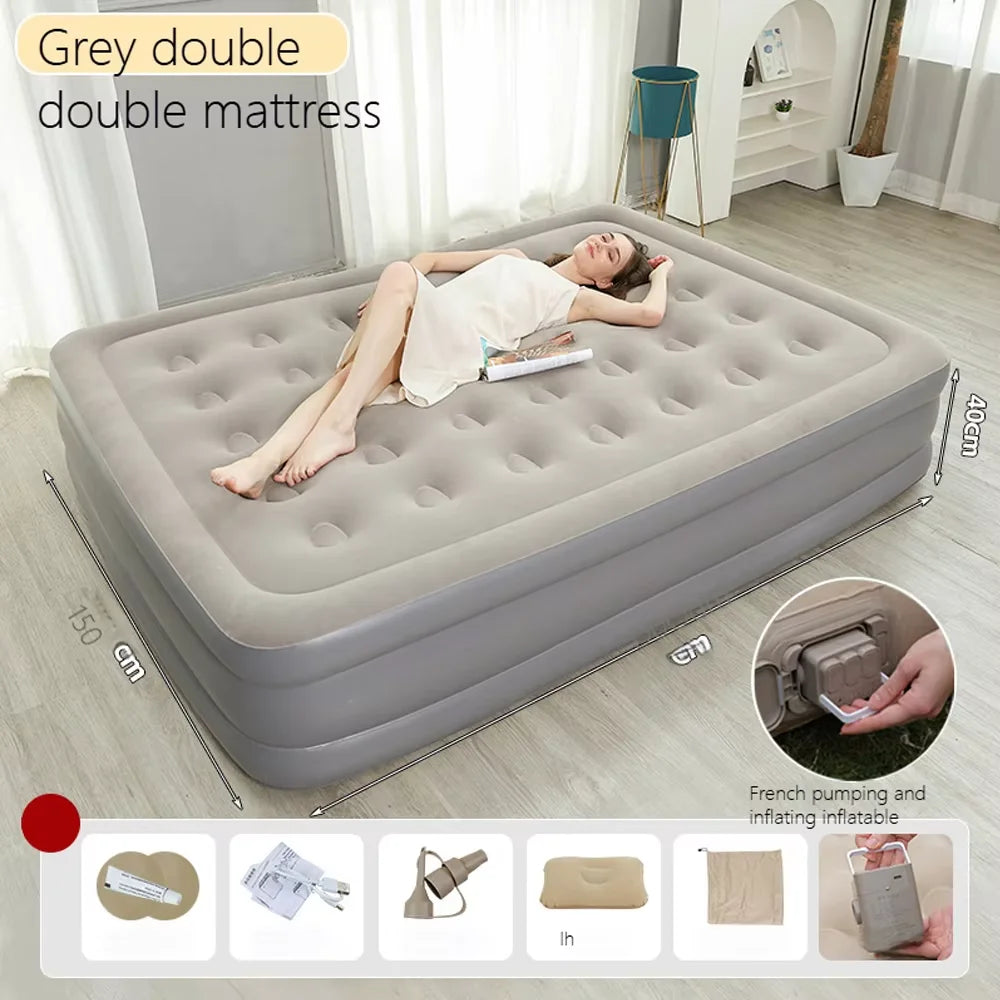 Camping Air Bed With Backrest For Two Persons Inflatable Mattress