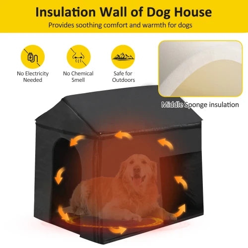 Natural Outdoor Insulated Dog House For Medium And Large Dogs