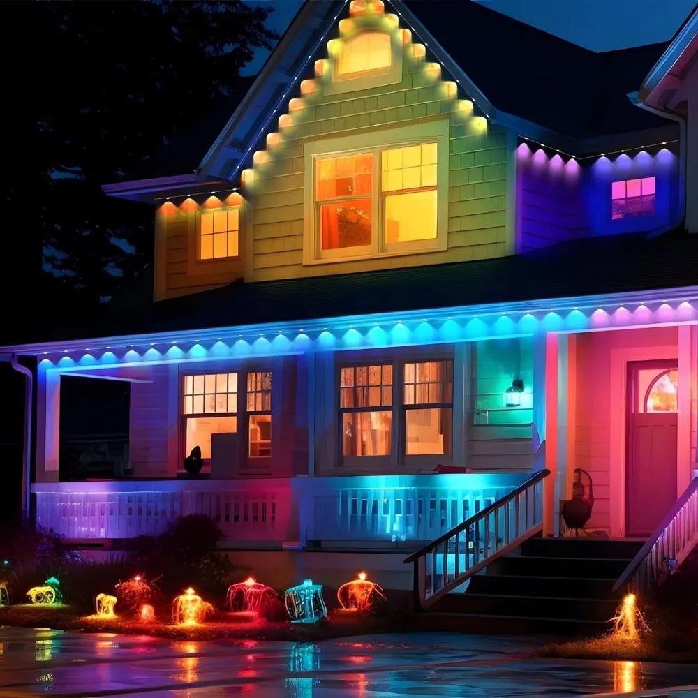 Mimirgb Waterproof Led Eave String Lights With Remote App Control