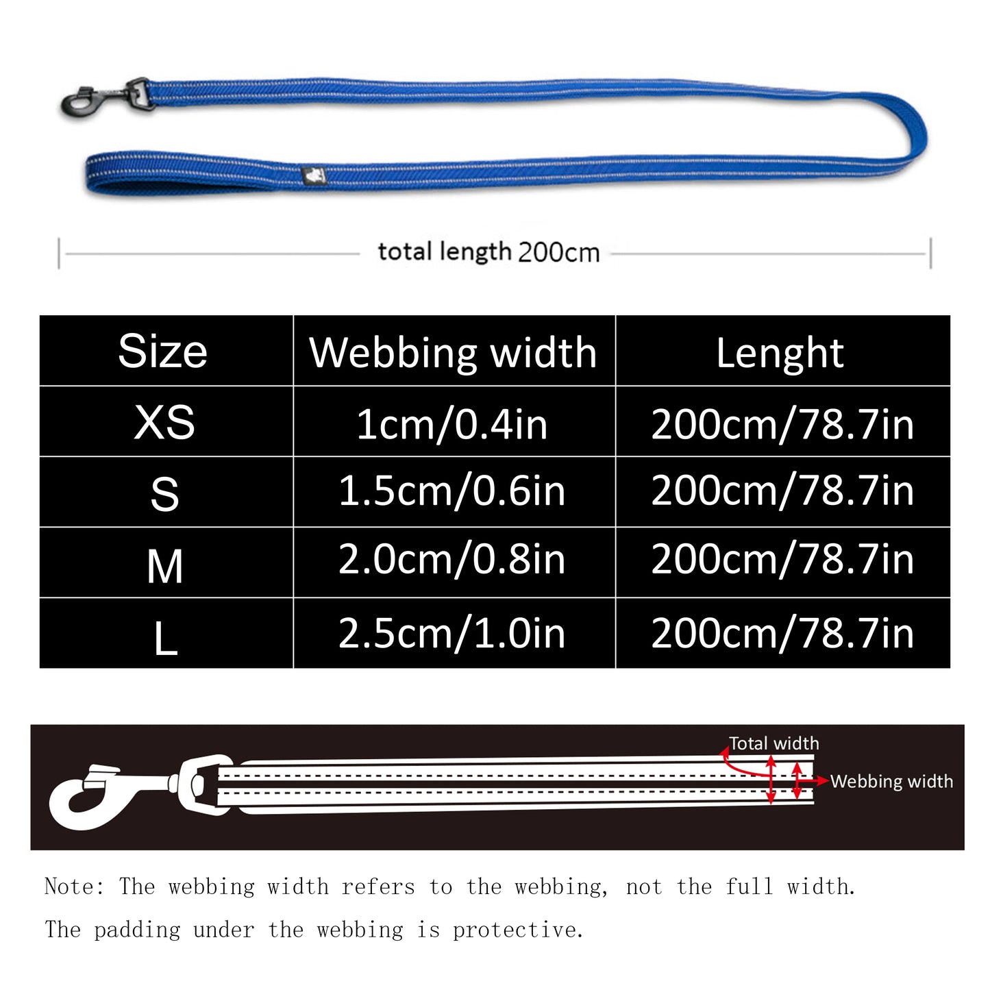 TRUELOVE Reflective Nylon Mesh Padded Dog Leash For Walking