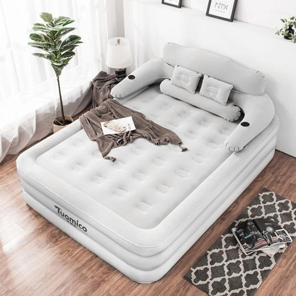 Camping Air Bed With Backrest For Two Persons Inflatable Mattress