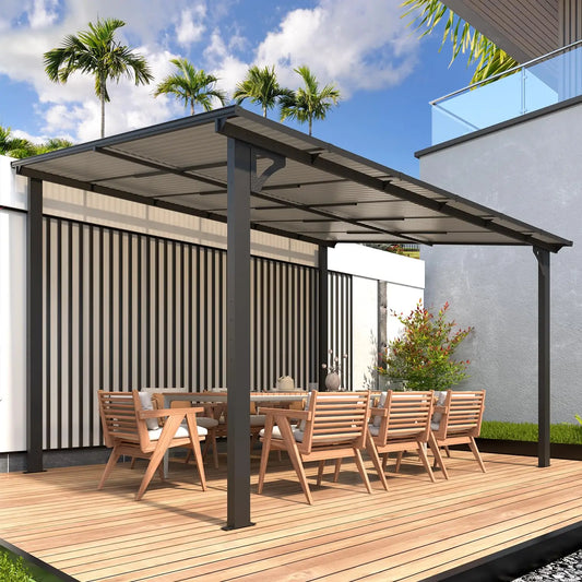 Wall Gazebo Hard Top Outdoor Patio Pergola On Clearance