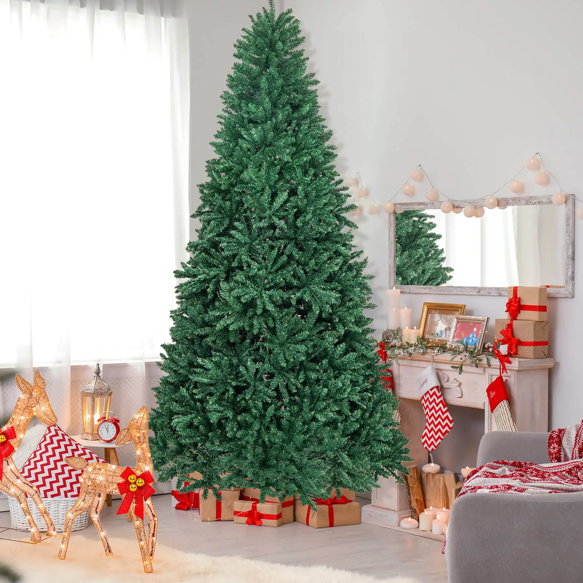 LIFEZEAL Artificial Christmas Tree With Lush Full Fir Branches