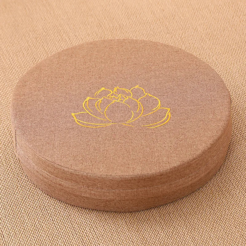 Meditation Cushion With Linen Texture Backrest Pillow Washable