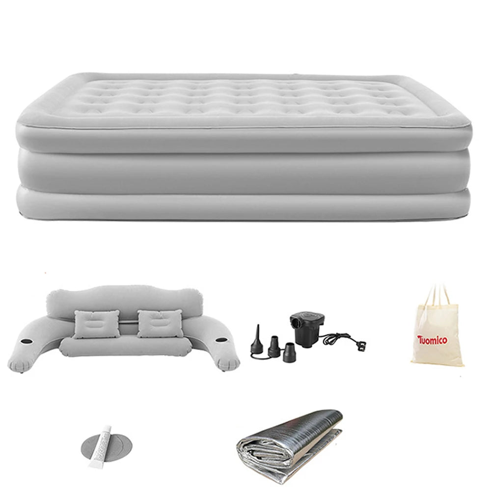 Camping Air Bed With Backrest For Two Persons Inflatable Mattress