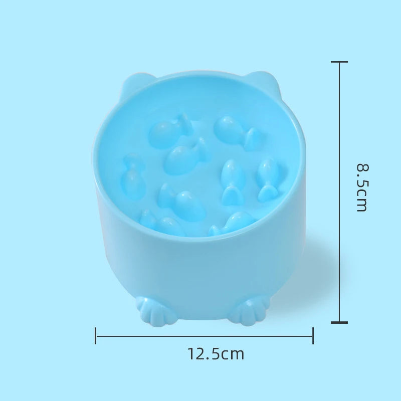 Cat Slow Feeder Bowl Anti-Choking Design For Cats And Dogs