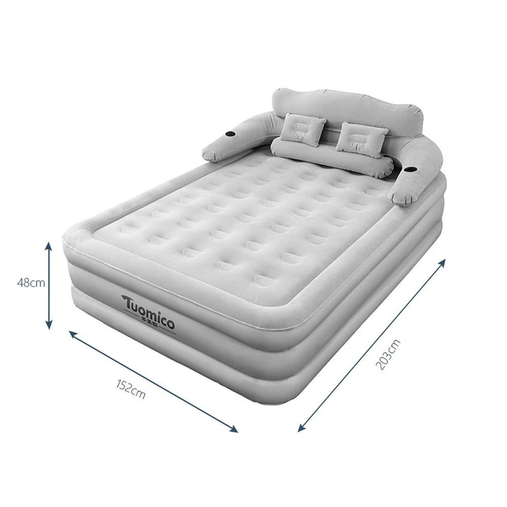 Camping Air Bed With Backrest For Two Persons Inflatable Mattress