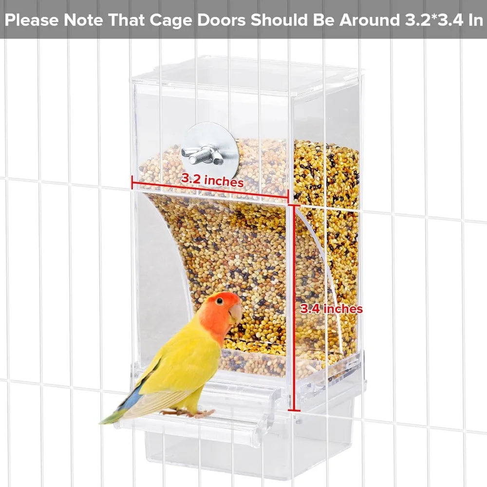 XIUWO No Mess Bird Feeder And Water Dispenser For Parakeets